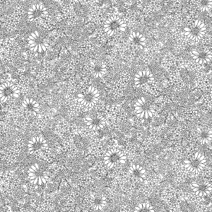 3317-002 Linework Floral - Tuxedo