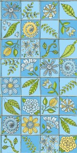 3378-002 Doodle Garden-blue