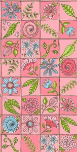 3378-003 Doodle Garden-coral