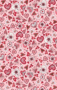 3380-003 Doodle Hearts-coral
