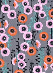 2062-1.Santa-Fe.Hollyhocks-Grey.Cotton